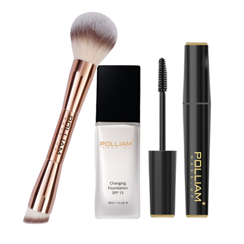 Best Changing Foundation 56 POLLIAM Effortless Edit(Changing Foundation+Volumizing Mascara+Foundation Brush)